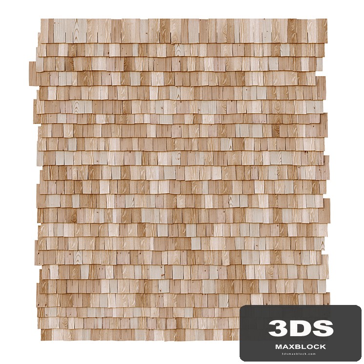 Wooden roof tiles seamless model