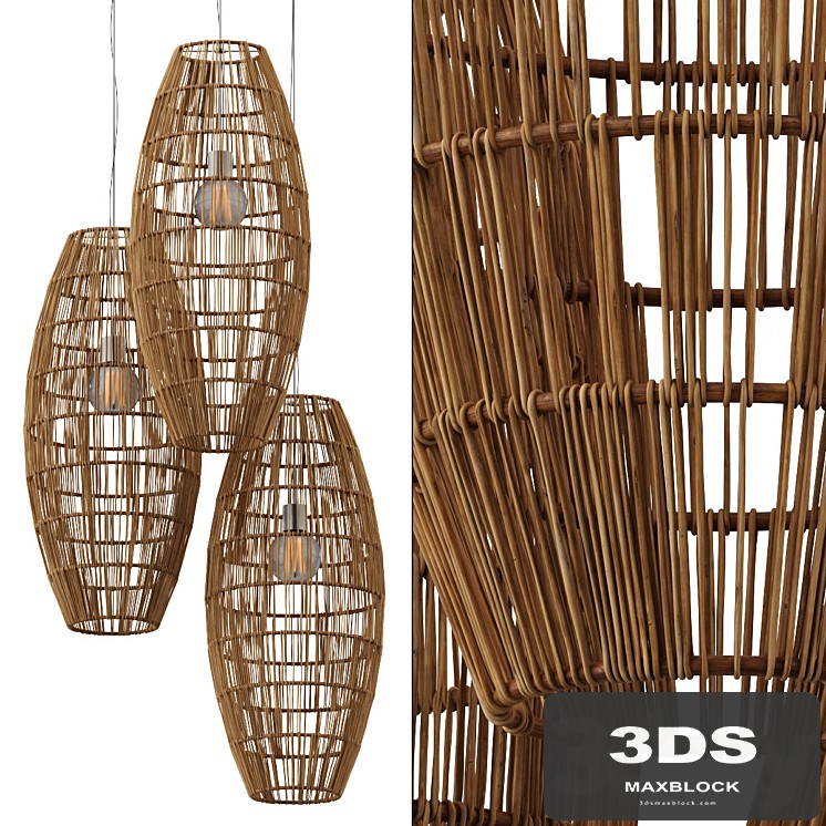 Lamp wicker barrel n2
