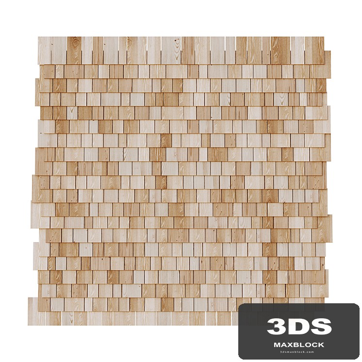 Wooden roof tiles seamless model_5