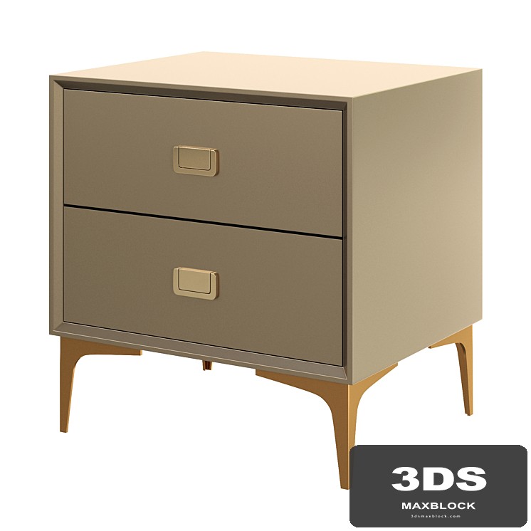 Modern Champagne Nightstand 2