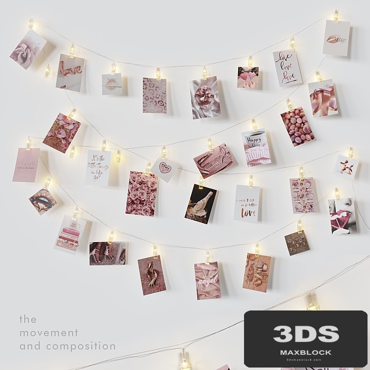 Editable photo garland love