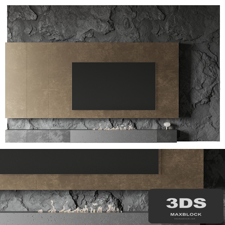 TV rock panel №2 Vray