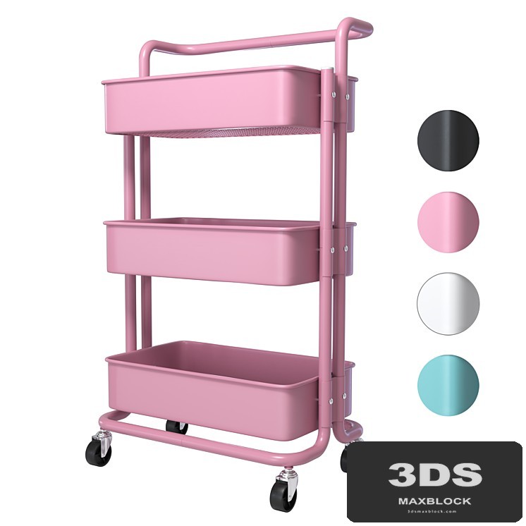 SPOWAY. Bookcase on wheels, trolley organizer for storage