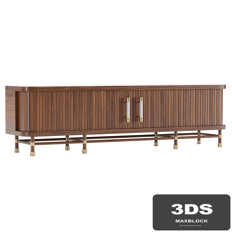 Deluxe Tamboured Media Cabinet