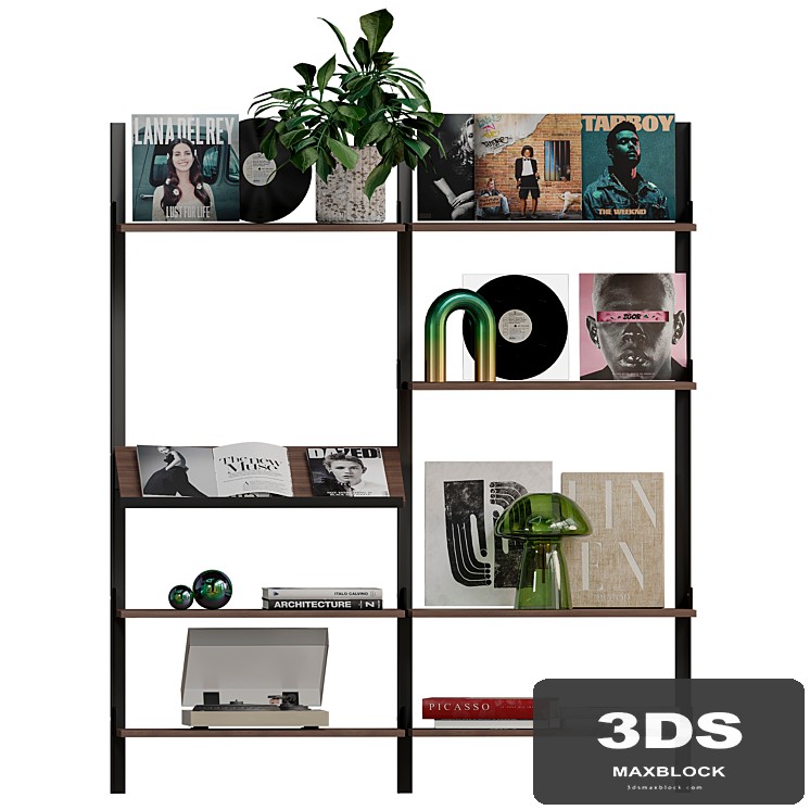 Decorative shelf with vinyl records 2