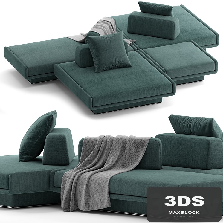 Gallotti&Radice LILAS MOSAÏQUE modular fabric sofa