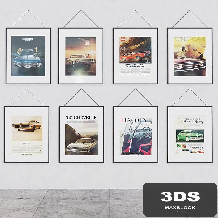 Vintage car posters