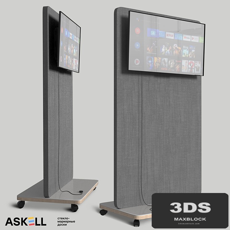 Mobile whiteboard with acoustic panel function "ASKELL Mobile 3MA100170"