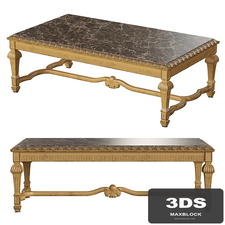 Old Antique Classic Table Basse Louis XIV