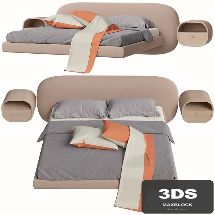 Soaring bed, bedside table ABBA