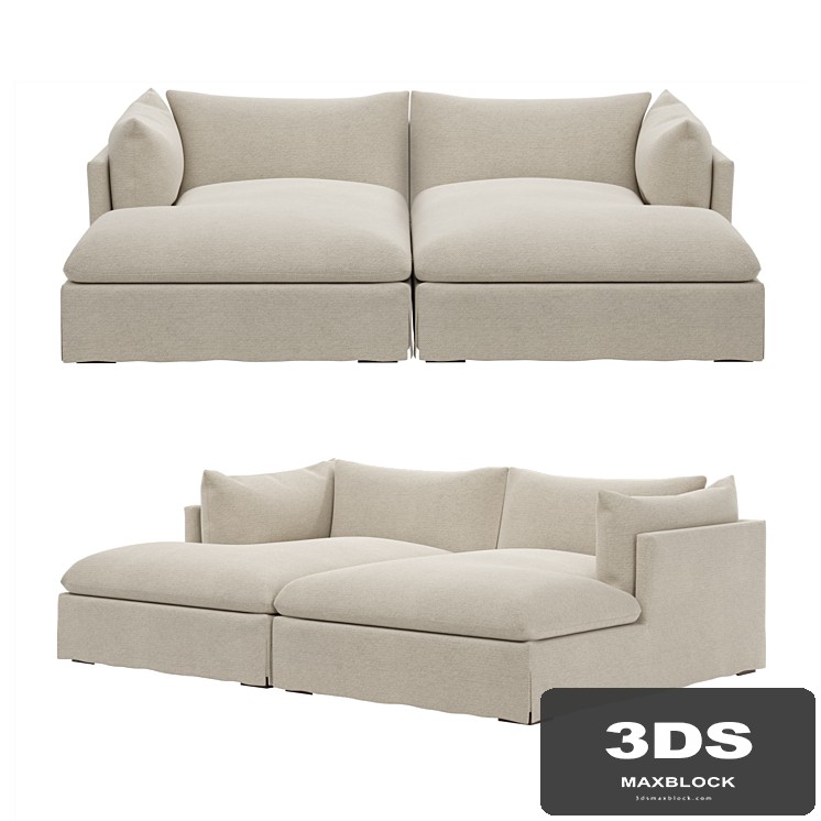 Four Hands Atelier Habitat Double Chaise Sectional