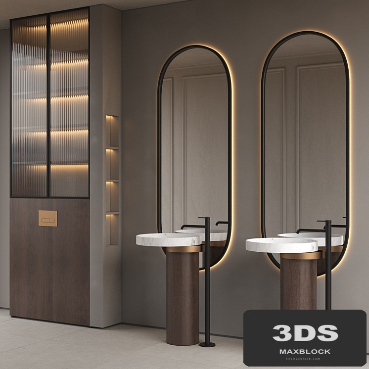 Bathroom furniture 1 - Falper Eccentrico basin & Noken Round faucet by Porcelanosa