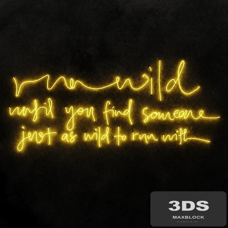 Run wild until you find someone Neon light