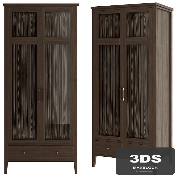 Wooden cabinet "Warm" with glass doors