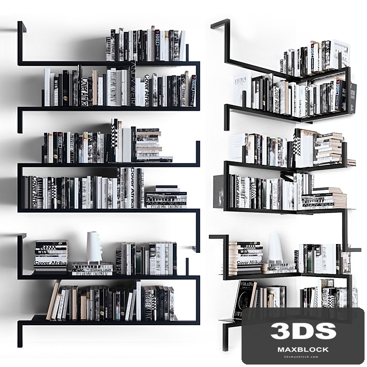 Books on the shelves