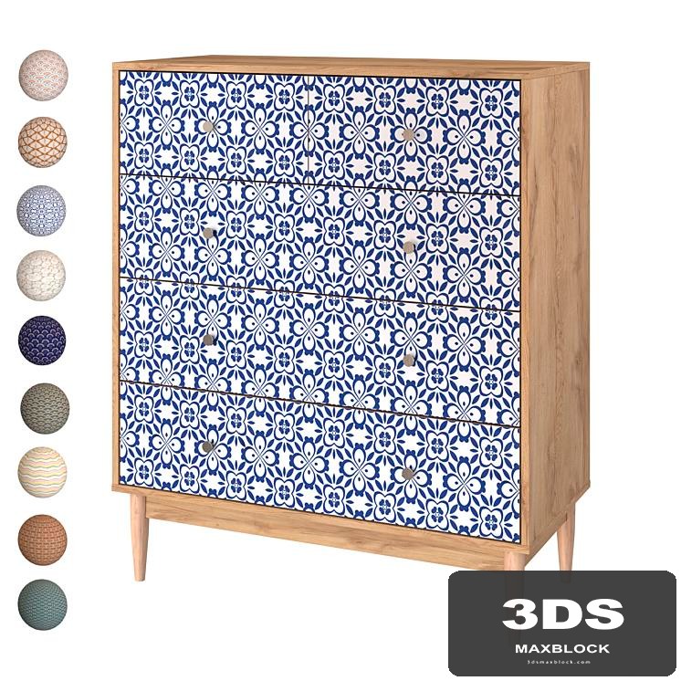 Chest of drawers Tyrone-1 Shell Lace Tulip