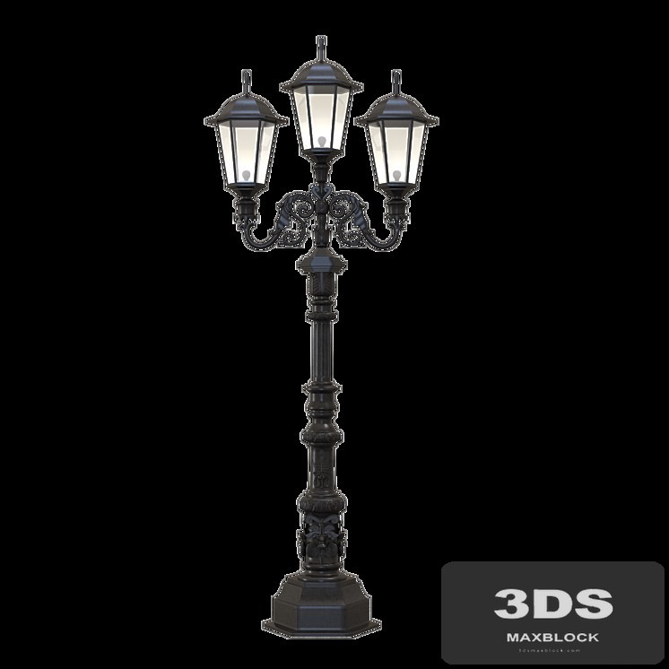 Three-horn street lamp