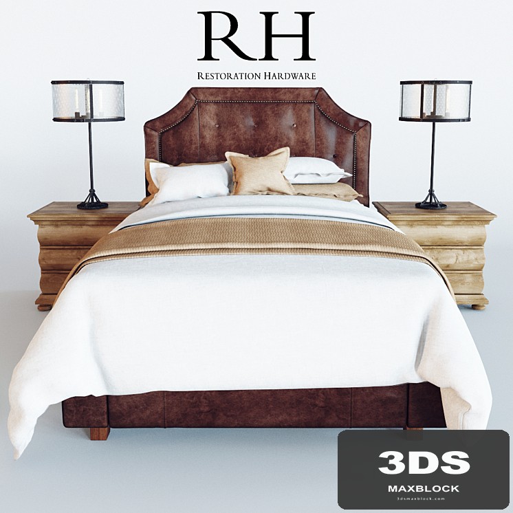 Restoration Hardware Delano Leather Bed