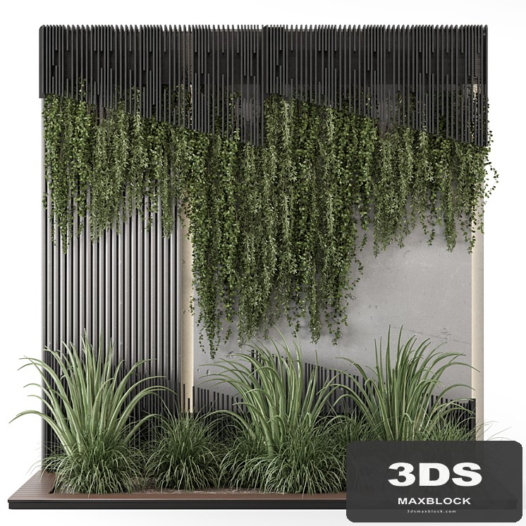 Indoor Wall Vertical Garden in Concrete Base - Set 1450