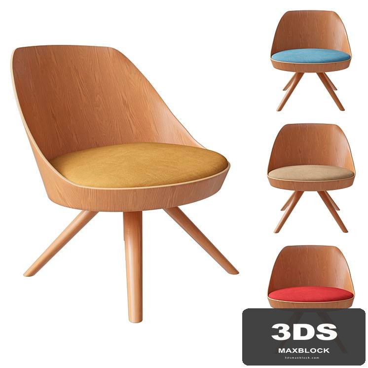 KAIAK LOUNGE SPIN WOOD | Small armchair By ENEA