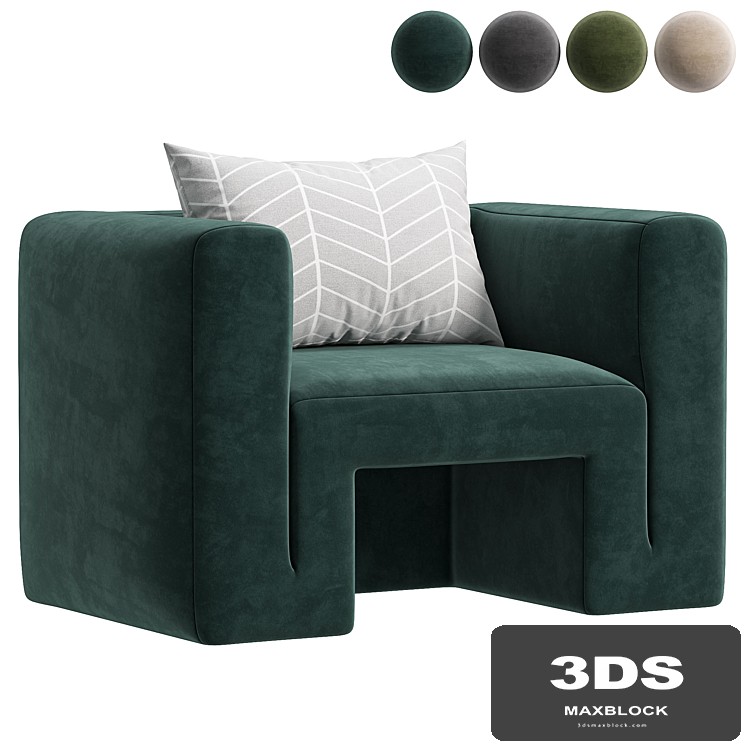 Matra Deep Teal Velvet Lounge Armchair By CB2