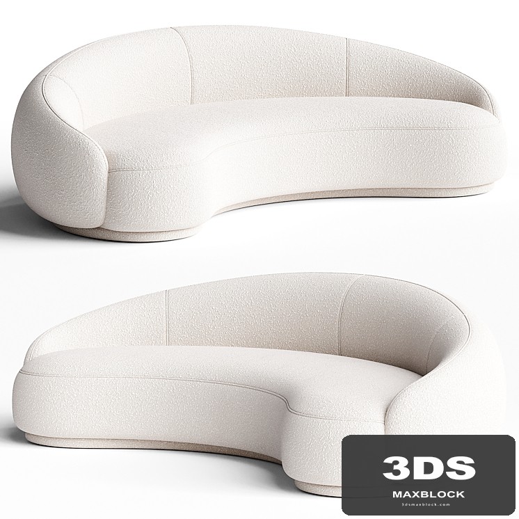 Boucle Curved Sofa