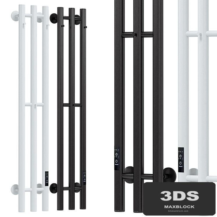 Electric heated towel rail Margroid Inaro 120x12 R with hooks, matte black