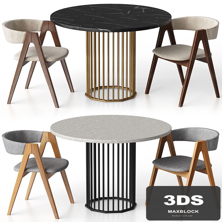 Kaede chair and Patrik dining table by R-Home