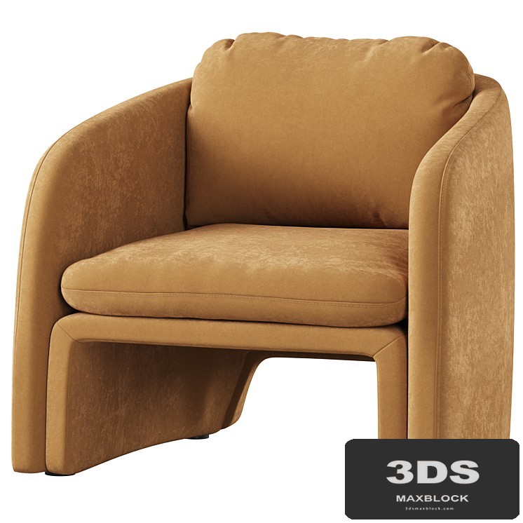 Low chair upholstered in suede, Warren