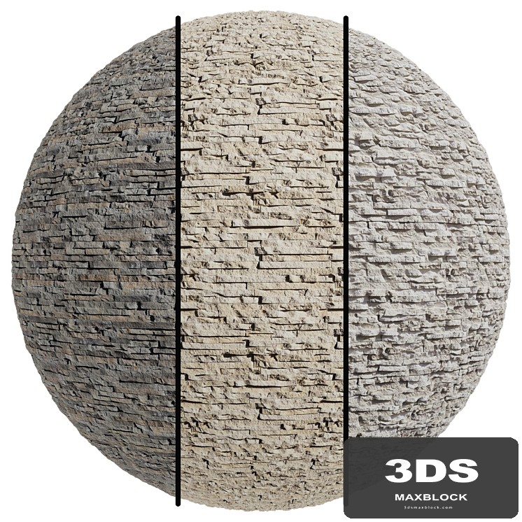 FB664 EUROPEAN LEDGE(Eldorado stone) covering | 3MAT | 4k | seamless | PBR