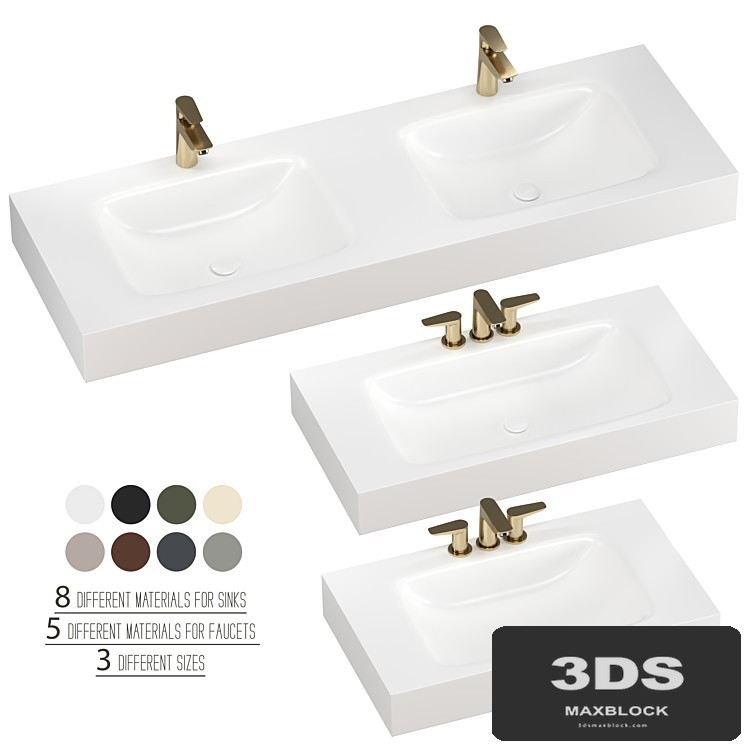 INBANI D worktops washbasins set