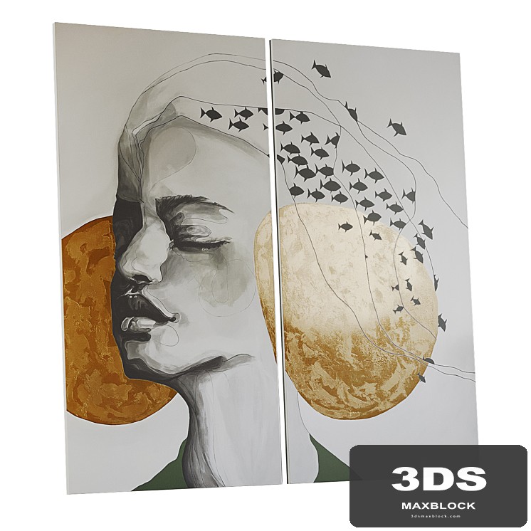 Diptych "Girl. Graphics".