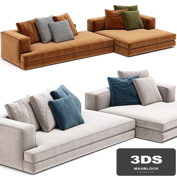ARBITER Sofa with chaise longue By Maxalto