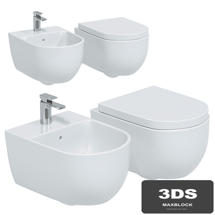 Wall hung toilet bowl BOCCHI V-Tondo 1417-001-0129 white glossy, with microlift