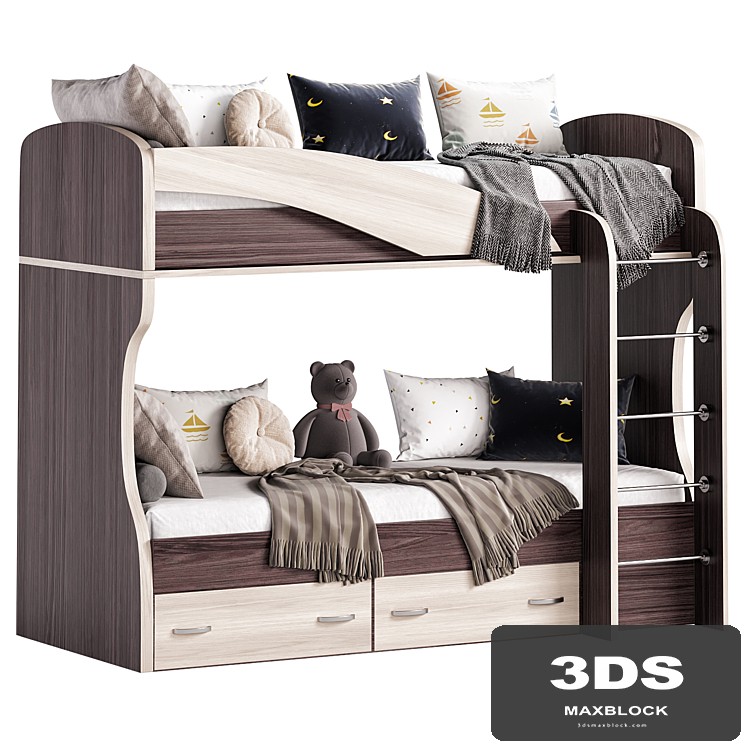 Bunk bed Wenge Milk Oak