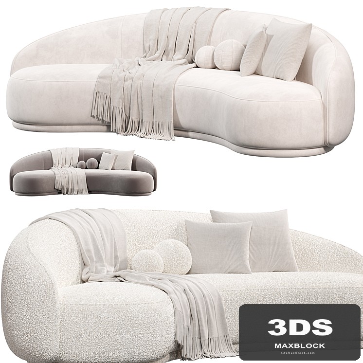 Boucle Curved Sofa by sixthersidence