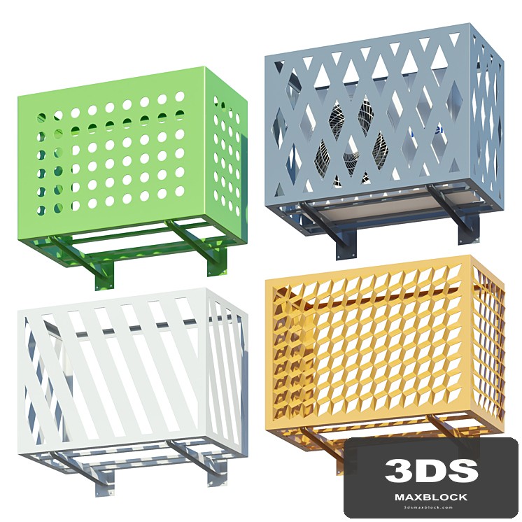 Baskets for air conditioning on the facade