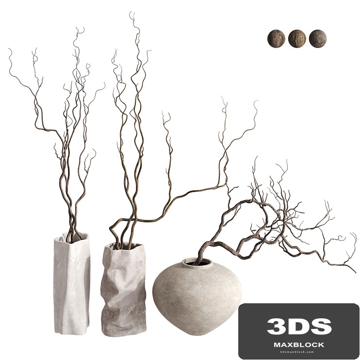 3 Vases with Branches Set