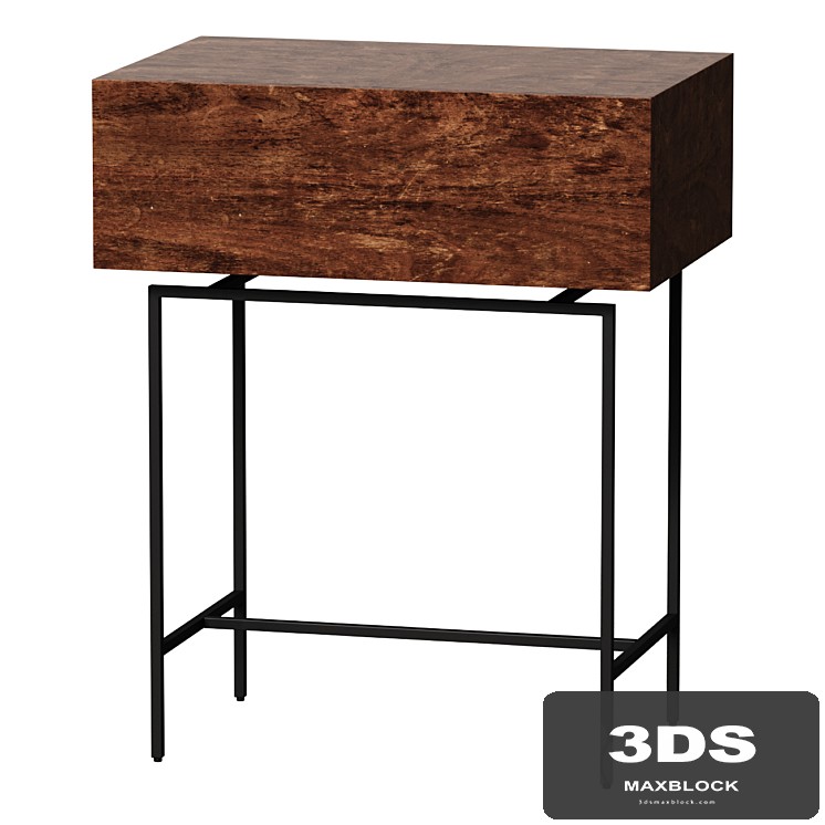Bedside table Oreko walnut bedside table
