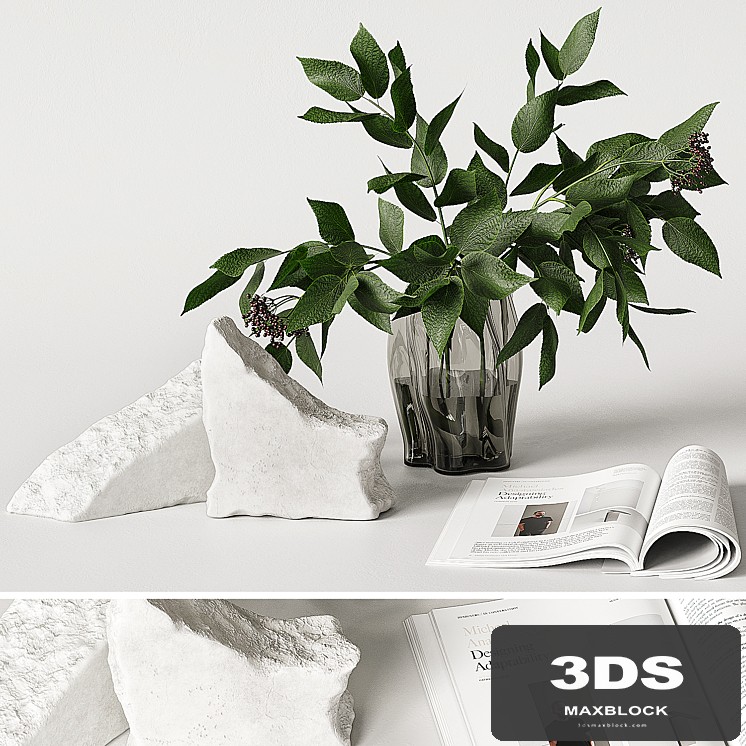 Decor set with rock