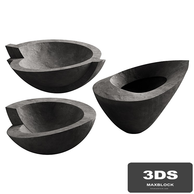 365 decorative vases and pots 03 deformed folded relief vase 02