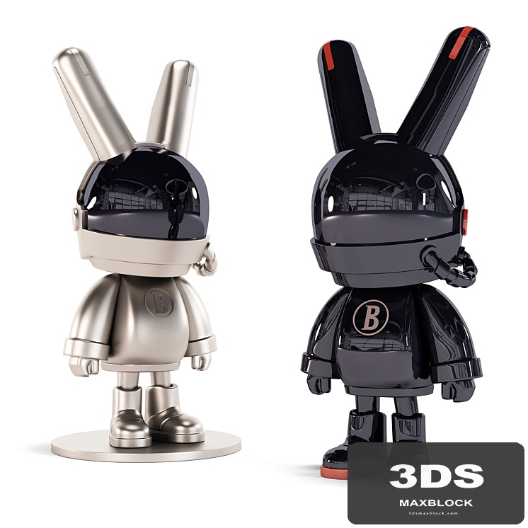 moonlit space rabbit sculpture