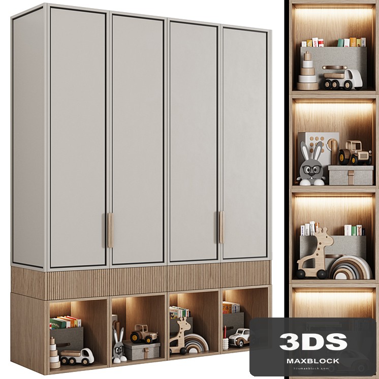 Wardrobe children's modular in a modern style 04
