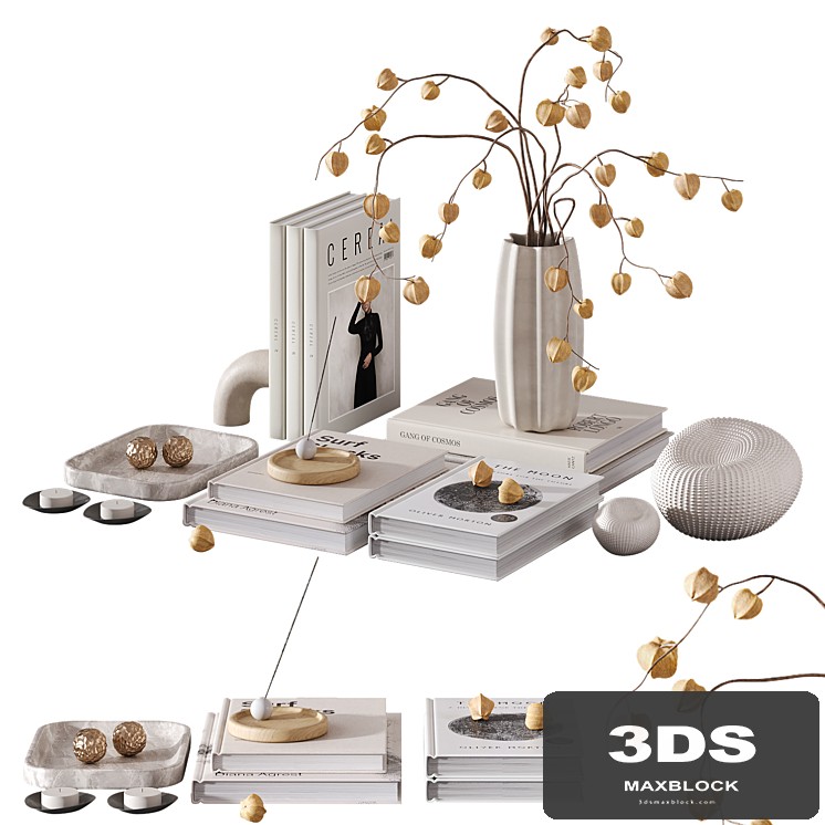 Decorative Set with lantern faux bouquet