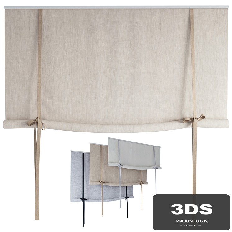 Roman Curtains 194 | Roll-up Curtain | Roller blind with bows