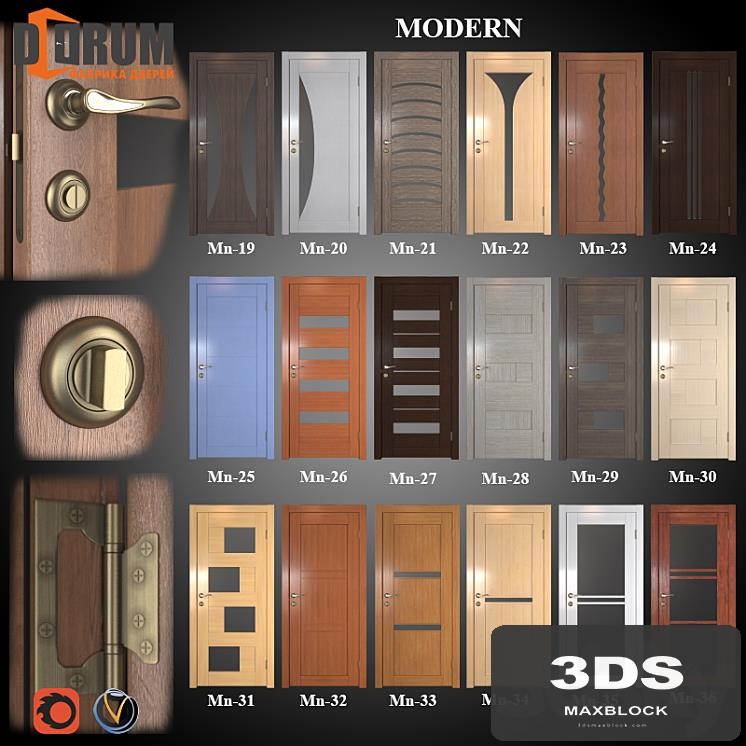 Doors (19 pcs. 20 colors) series Modern Part 2