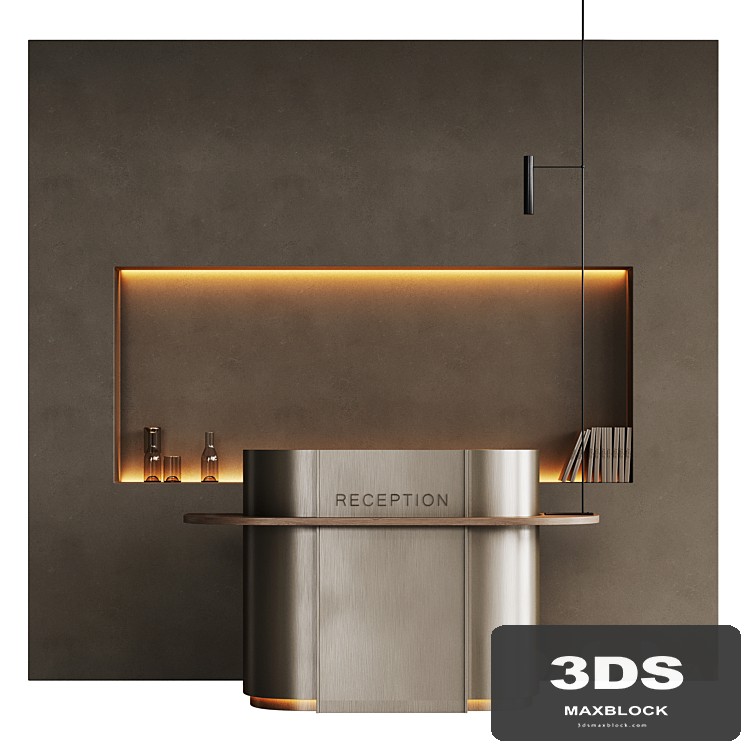Small minimalistic reception desk in metal 2