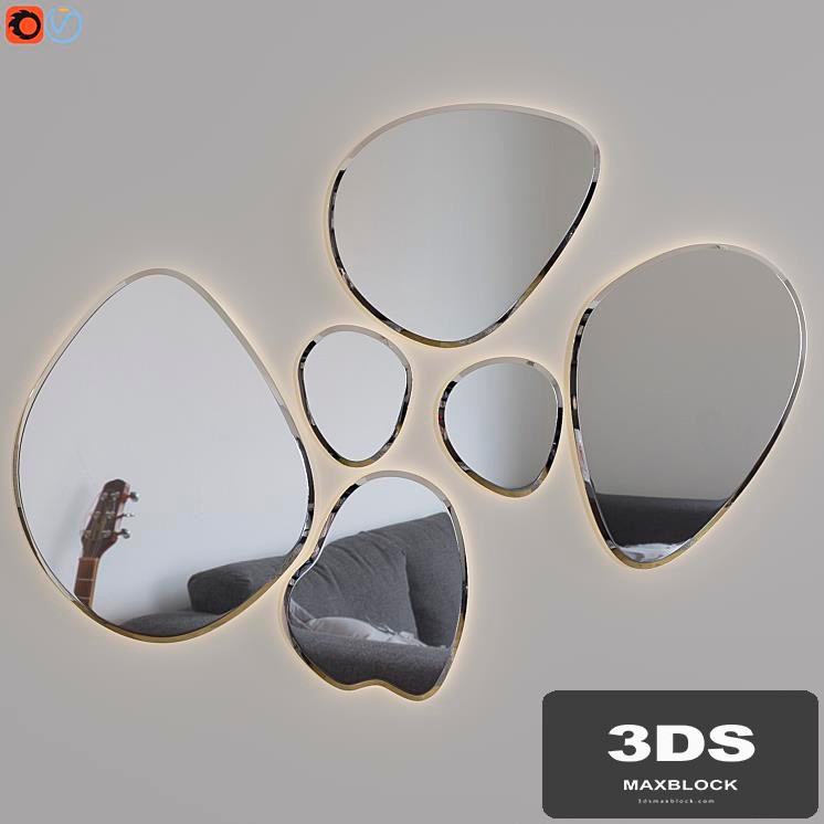 Illuminated mirror composition Polynesia Extra