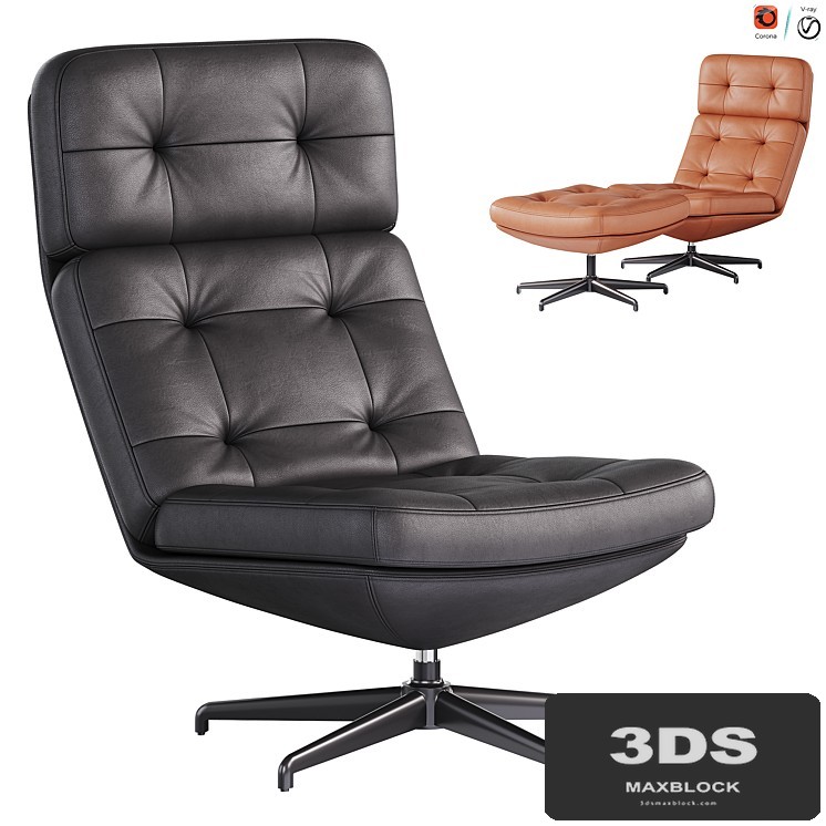HAVBERG Armchair and ottoman