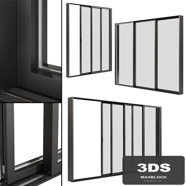 A set of sliding Metal Windows-Doors.